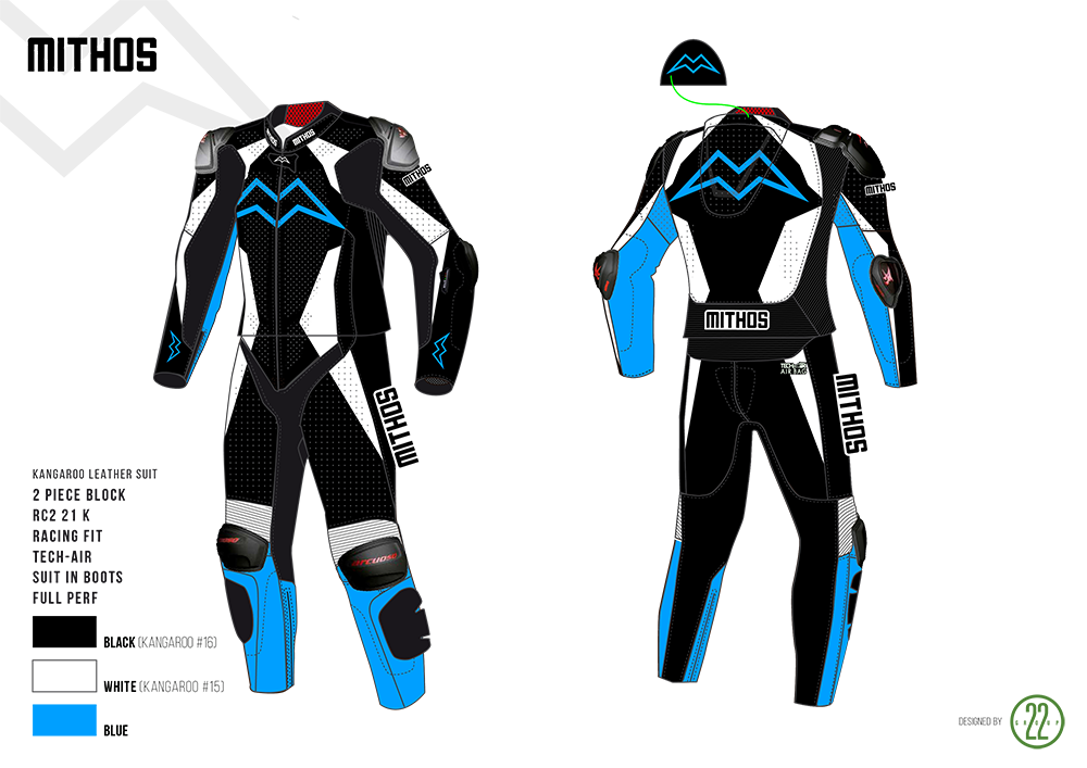 Mithos - Kangaroo Leather Suit - 2-Piece Block Racing Fit Design