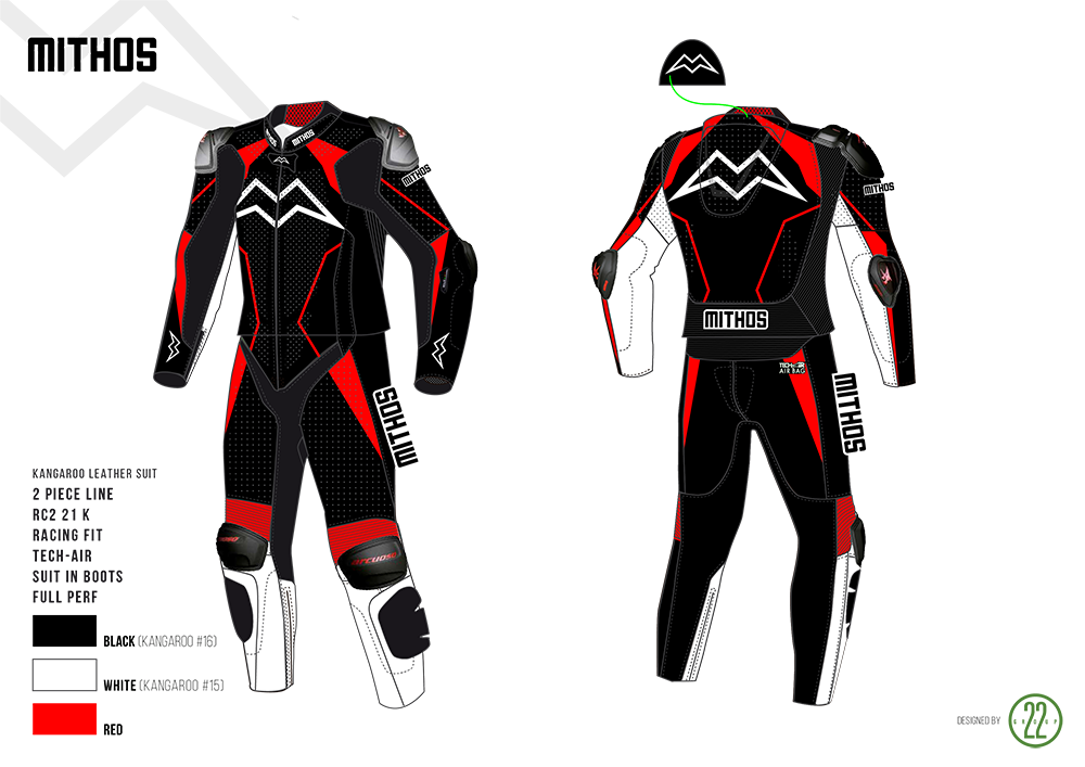 Mithos - Kangaroo Leather Suit - 2-Piece Line Racing Fit Design