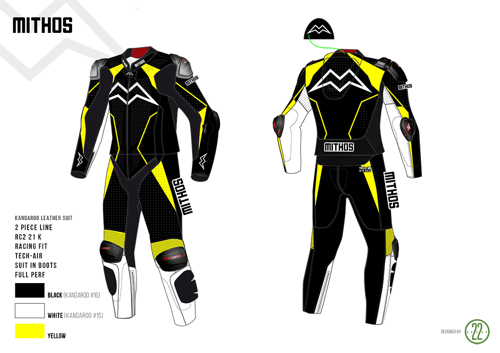 Mithos - Kangaroo Leather Suit - 2-Piece Line Racing Fit Design