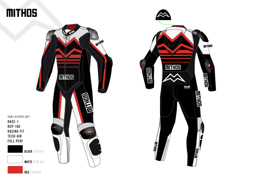 Mithos - Semi-Custom Cow Leather Suit - Race-1 Racing Fit Design