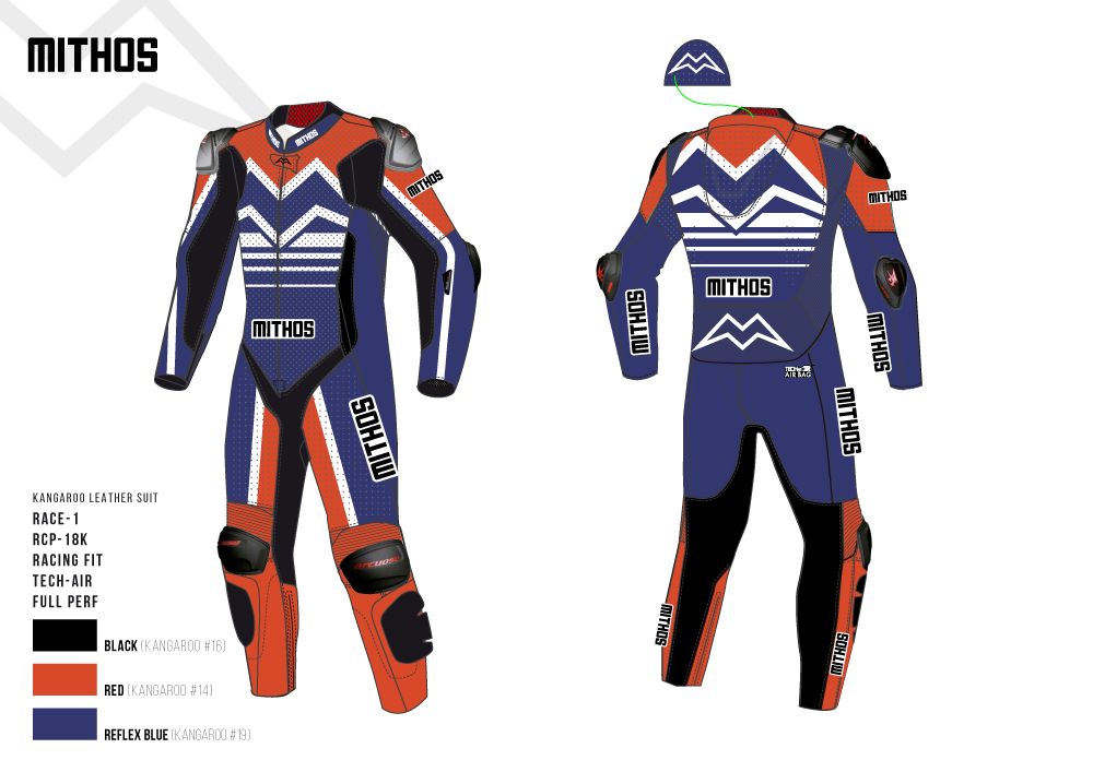 Mithos - Semi-Custom Kangaroo Leather Suit - Race-1 Racing Fit Design