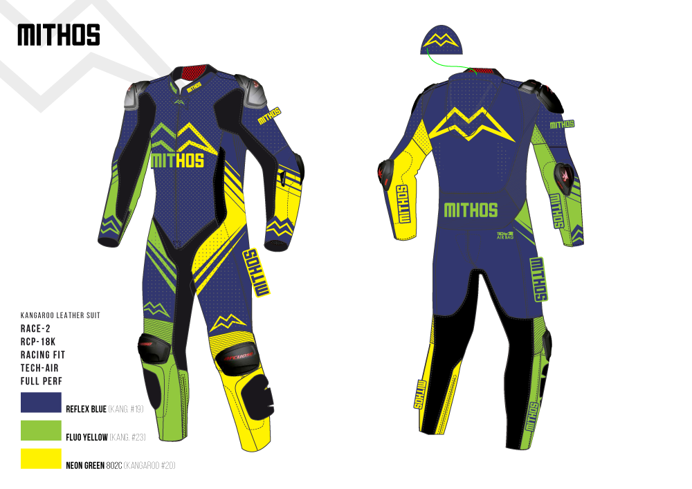 Mithos - Semi-Custom Kangaroo Leather Suit - Race-2 Racing Fit Design
